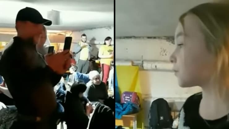 אוקראינה אמליה ילדה אוקראינית שרה במקלט frozen מלחמה רוסיה