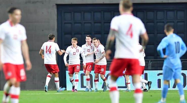 שחקני נבחרת פולין חוגגים