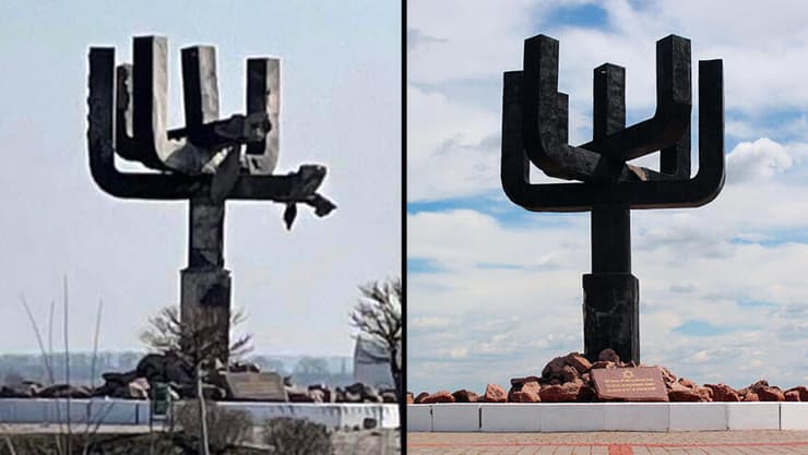 האנדרטה בדרוביצקי יאר שהופצצה