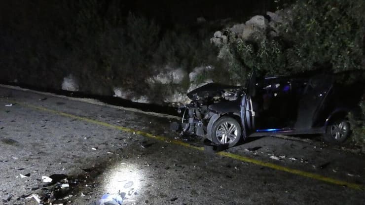 זירת התאונה בה נהרגה עמית איטח ז"ל 