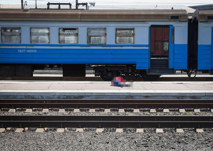 נזקי התקיפה בתחנת הרכבת של קראמאטורסק 