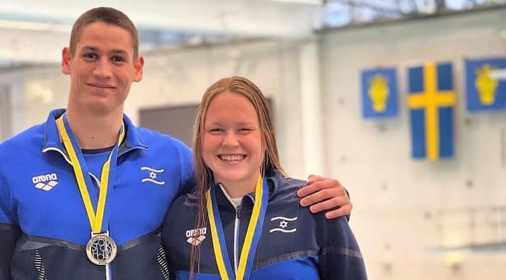 אנסטסיה גורבנקו ודוד גרצ'יק עם המדליות