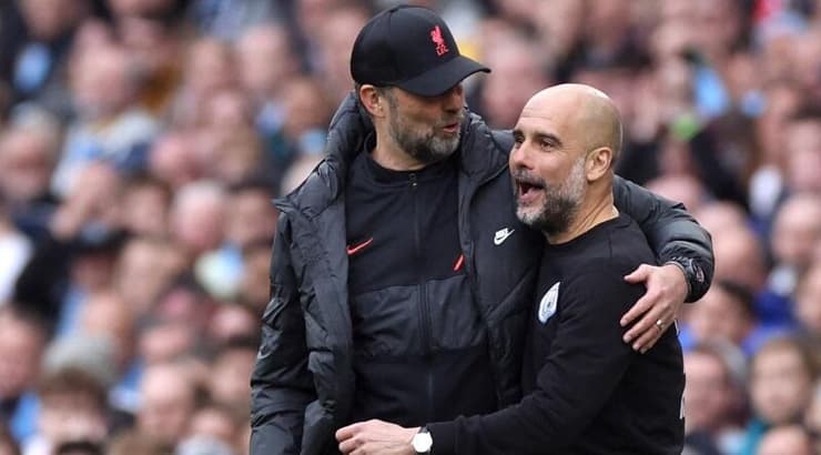 יורגן קלופ ופפ גווארדיולה בסיום