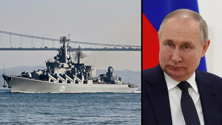 נשיא רוסיה ולדימיר פוטין ספינת טילים מוסקבה נפגע ב הים השחור מלחמה אוקראינה