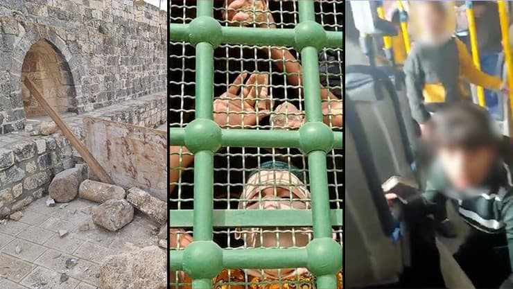    ילדים מפוחדים באוטובוס, רעולי פנים באל-אקצא ואבנים שחסמו את דרכם של המתפללים היהודים 