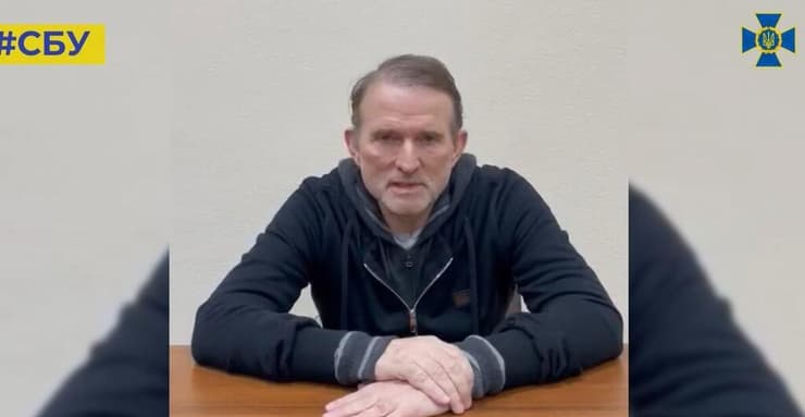 אוקראינה סרטון שפרסמו כוחות הביטחון ויקטור מדבדצ'וק מבקש חילופי שבויים עם רוסיה