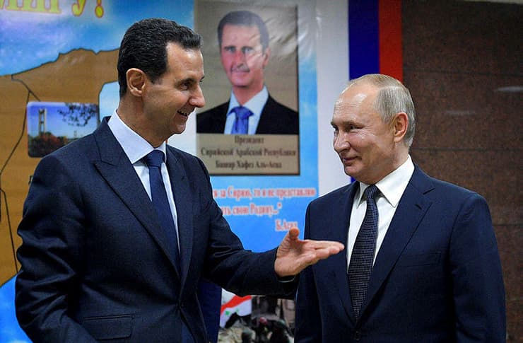 נשיא רוסיה ולדימיר פוטין ו רודן סוריה בשאר אסד במהלך מפגש בדמשק ב-2020