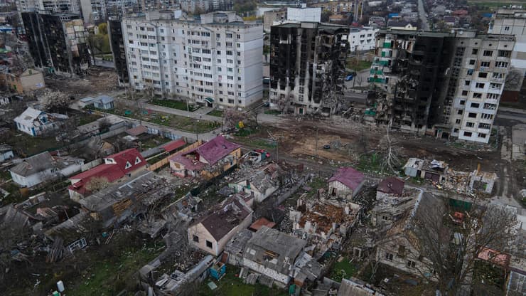 בורודיאנקה אוקראינה הריסות תצלום אווירי הרס נזק חורבן משבר מלחמה רוסיה אוקראינה 