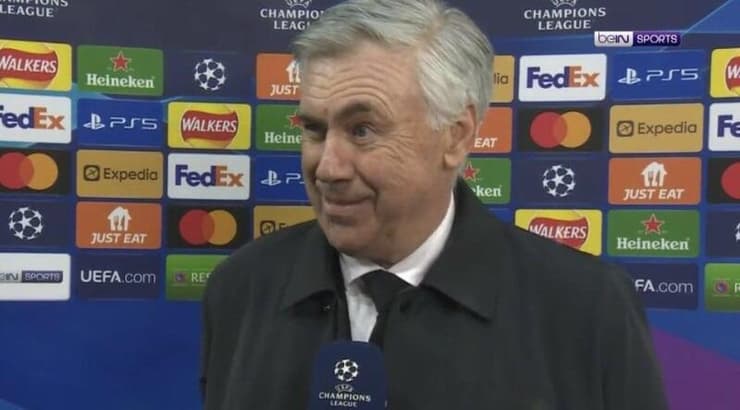 קרלו אנצ'לוטי בראיון (צילום מסך) קרלו אנצ'לוטי בראיון