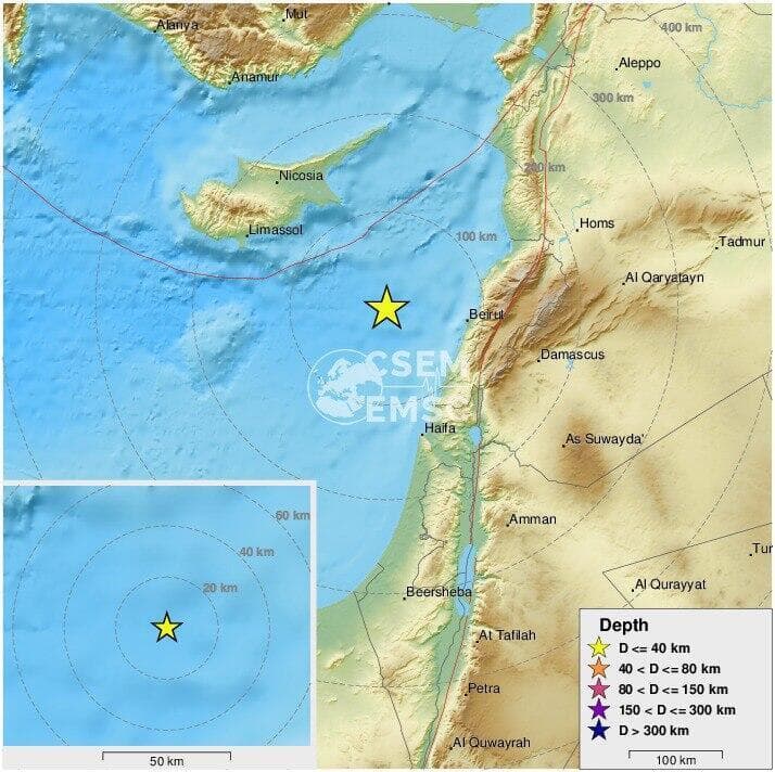 רעידת אדמה הורגשה באיזור לבנון