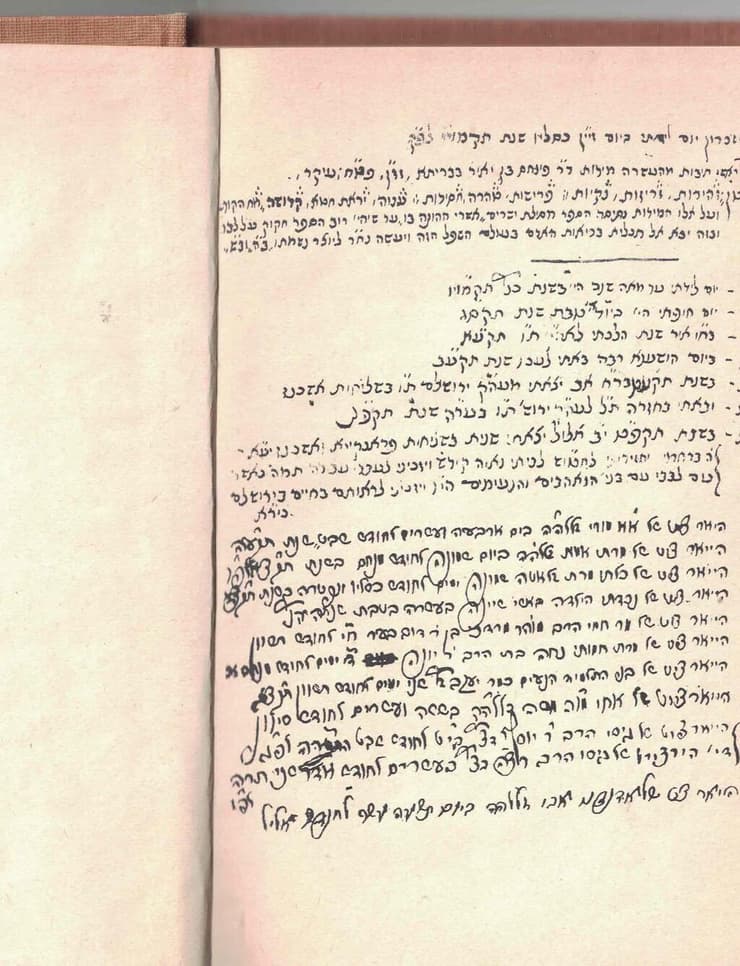 רשימת אירועים בחיי ר' אברהם שלמה זלמן צורף ומשפחתו, בכתב ידו של צורף