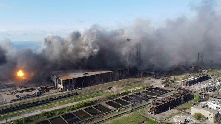 תקיפות ב מפעל אזובסטל מריופול אוקראינה