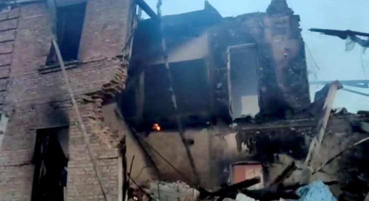 אוקראינה כפר בילוהורבקה ב מחוז לוהנסק חבל דונבאס שבו רוסיה הפציצה בית ספר חשש ל 60 הרוגים