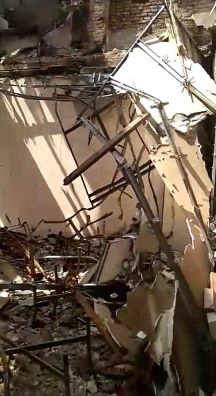 נזק בבית הכנסת במריופול