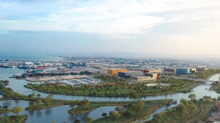 הדמיה של הפארק הלוגיסטי בחיפה (הדמיה: סטודיו אול אין) הדמיה של הפארק הלוגיסטי בחיפה