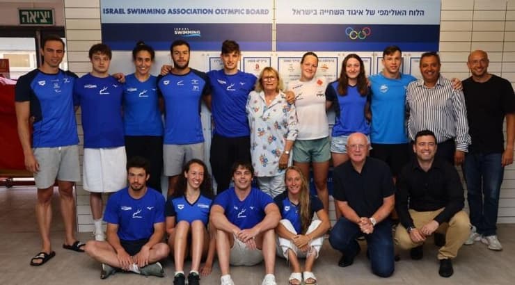 טקס השקת הקיר האולימפי (גלעד קוולרצ'יק, באדיבות איגוד השחייה) טקס השקת הקיר האולימפי