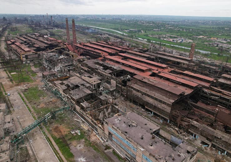 ההרס ב מפעל אזובסטל אחרי כניעת הלוחמים האוקראינים מלחמה רוסיה אוקראינה