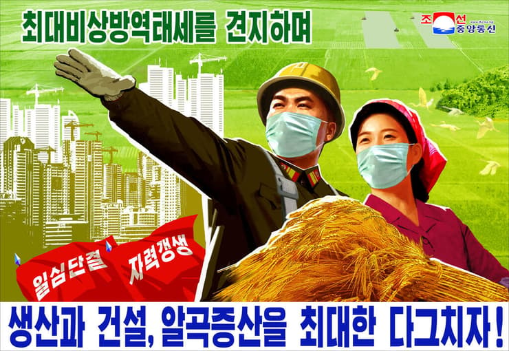 כרזות ב צפון קוריאה מאבק ב קורונה
