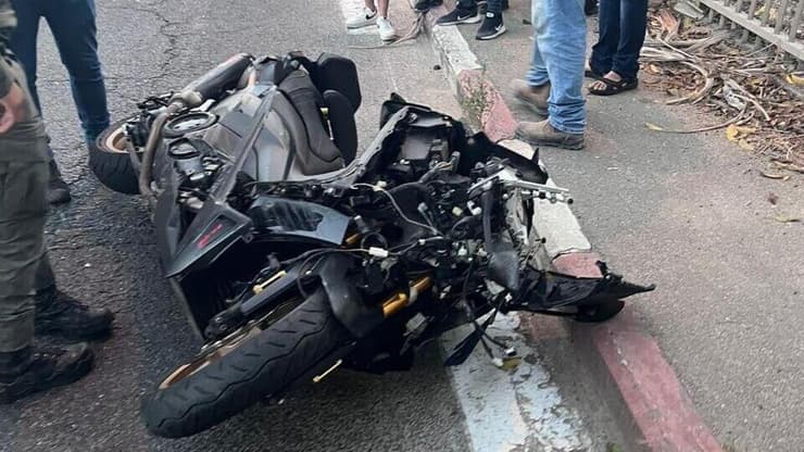 האופנוע בזירת התאונה בנצרת