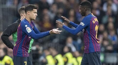 אוסמן דמבלה עם פיליפה קוטיניו