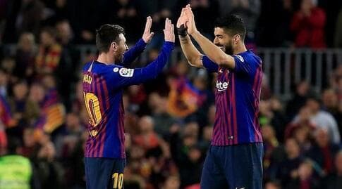 לואיס סוארס עם ליאו מסי