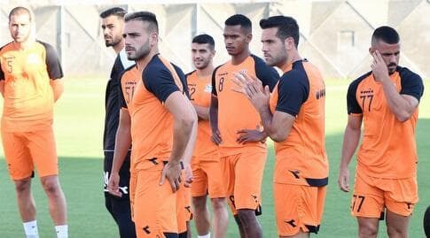 שחקני סקציה נס ציונה באימון. יקוו להמשיך את המומנטום