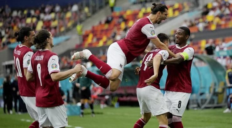 שחקני אוסטריה חוגגים