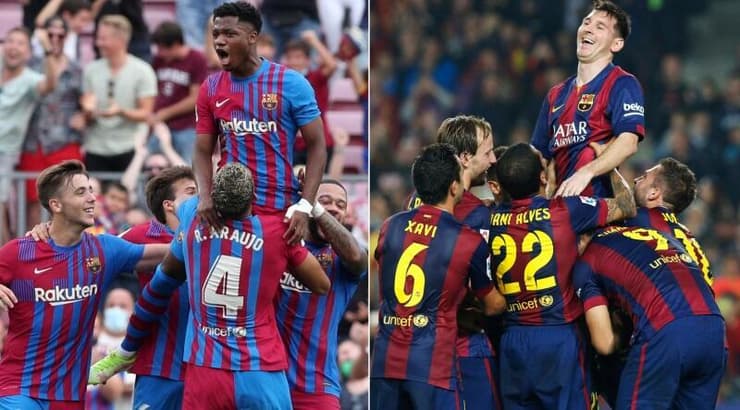 ליאו מסי ואנסו פאטי מורמים על ידי שחקני ברצלונה