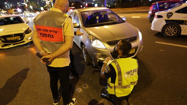 זירת התאונה בפתח תקווה