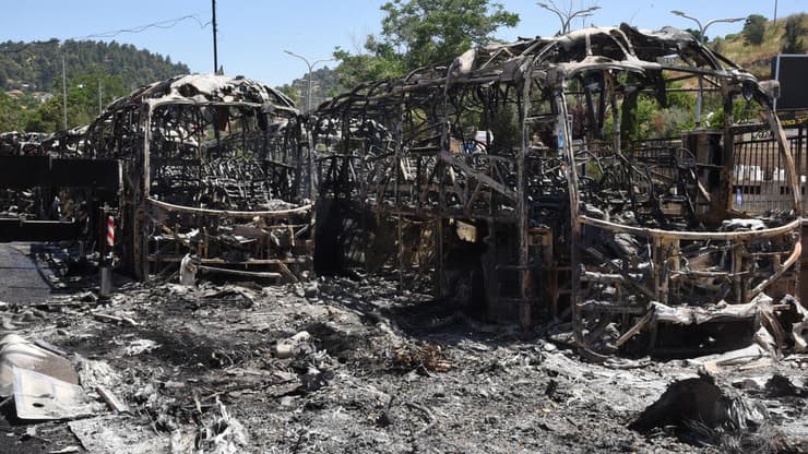 בעקבות אירוע פרוטקשן: 18 אוטובוסים נשרפו בצפת