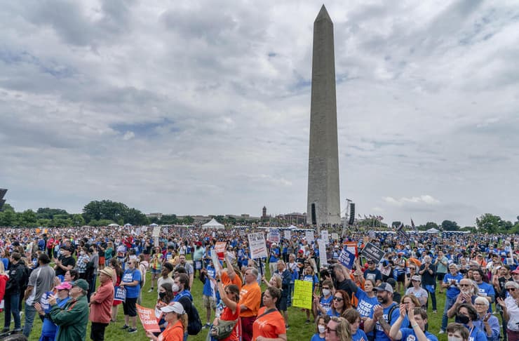 הפגנה מפגינים בארה"ב וושינגטון שינוי חוקי ה נשק