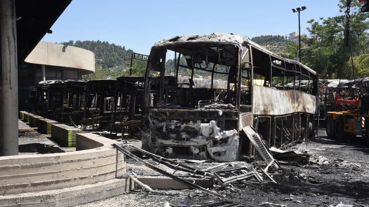 בעקבות אירוע פרוטקשן: 18 אוטובוסים נשרפו בצפת
