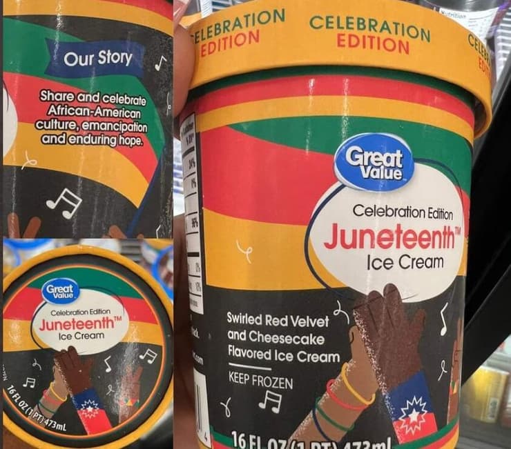 ארה"ב חג שחרור העבדים 19 ב יוני Juneteenth גלידה מיוחדת שנמכרה ב וולמארט