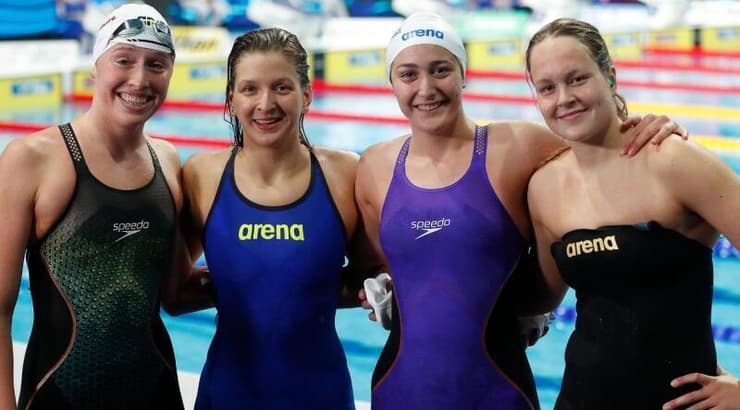 גורבנקו, ברזלי, גולובטי ופולונסקי (סימונה קסטרווילארי, באדיבות איגוד השחייה) גורבנקו, ברזלי, גולובטי ופולונסקי