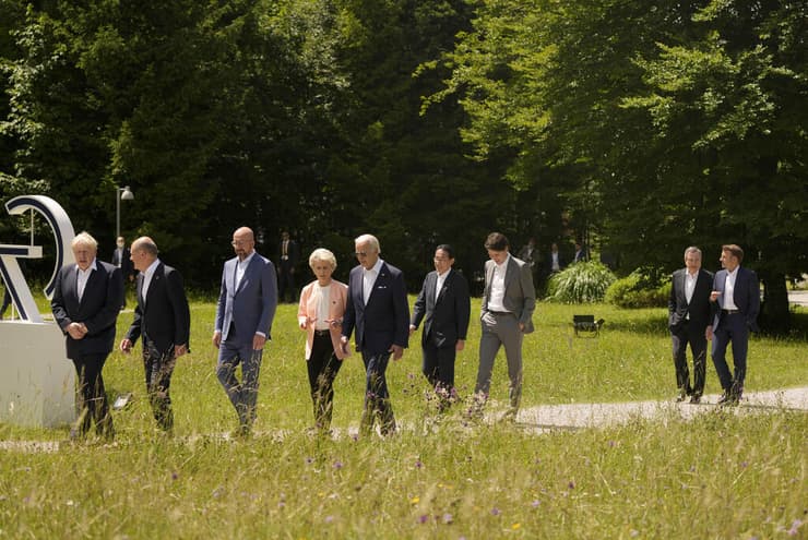 מנהיגי מדינות ה G7 פסגה ב מלון שלוס אלמאו ביישוב קרון ב בוואריה גרמניה