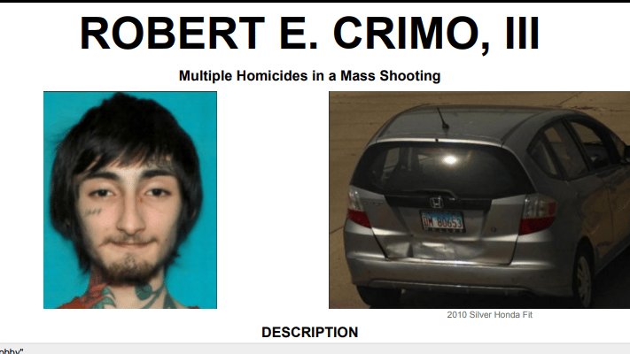 תמונת החשוד, רוברט קרימו השלישי, שהפיצו ב-FBI