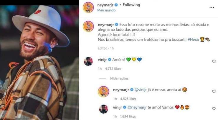 ניימאר והתגובה (אינסטגרם) ניימאר והתגובה