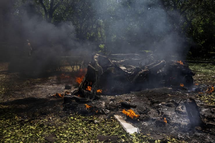 צילום: AP הרס במחוז בדונייצק