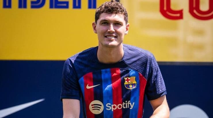 אנדראס כריסטנסן במדי ברצלונה (צילום מסך) אנדראס כריסטנסן במדי ברצלונה