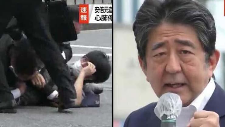 שינזו אבה ראש ממשלת יפן לשעבר נורה