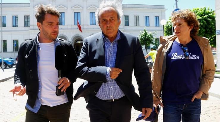 מישל פלאטיני מגיע לבית המשפט בשווייץ (רויטרס) מישל פלאטיני מגיע לבית המשפט בשווייץ