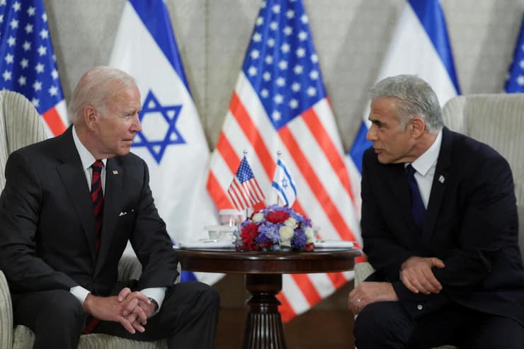 ראש הממשלה יאיר לפיד פגישה פגישתו עם נשיא ארצות הברית ג'ו ביידן ביקור ב ישראל