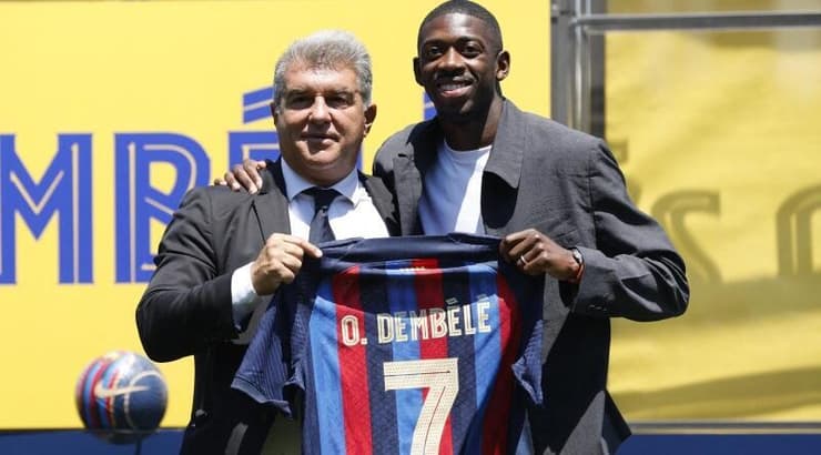 אוסמן דמבלה וז'ואן לאפורטה (רויטרס) אוסמן דמבלה וז'ואן לאפורטה