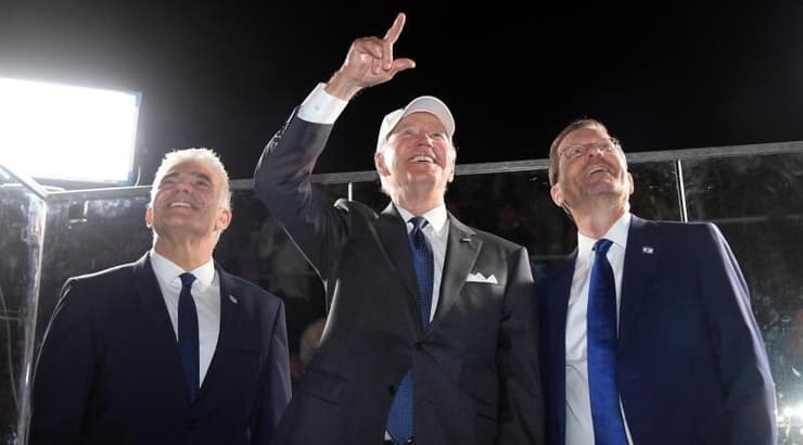 ג'ו ביידן, יצחק הרצוג ויאיר לפיד