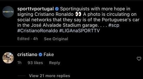 רונאלדו מכחיש (צילום מסך) רונאלדו מכחיש