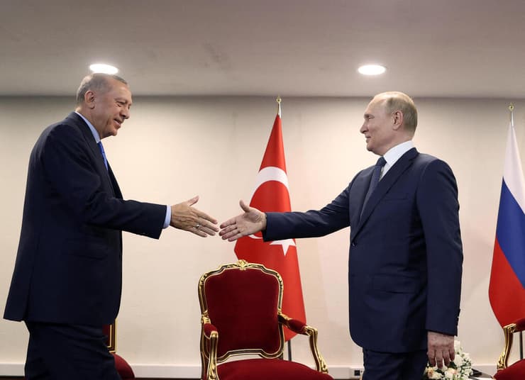 נשיא רוסיה ולדימיר פוטין פגישה ב טהרן עם נשיא טורקיה רג'פ טאיפ ארדואן