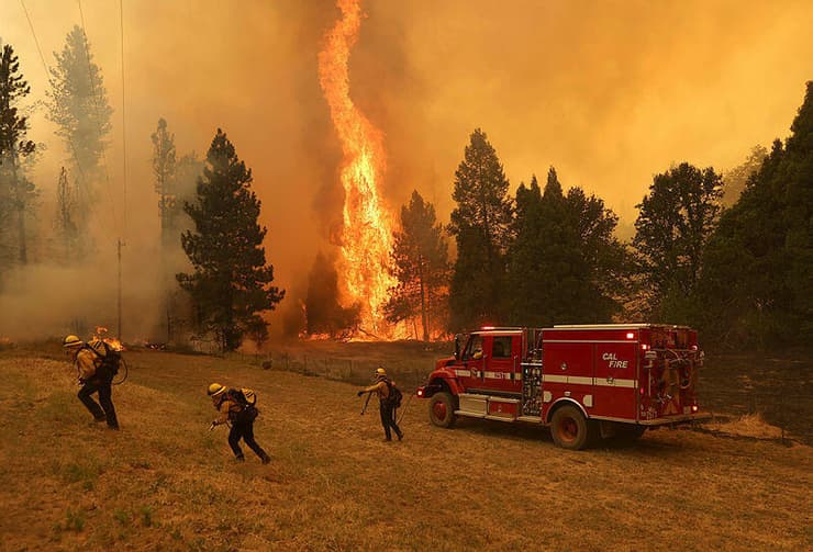 ארה"ב קליפורניה שריפה שריפת יער מחוז מריפוסה