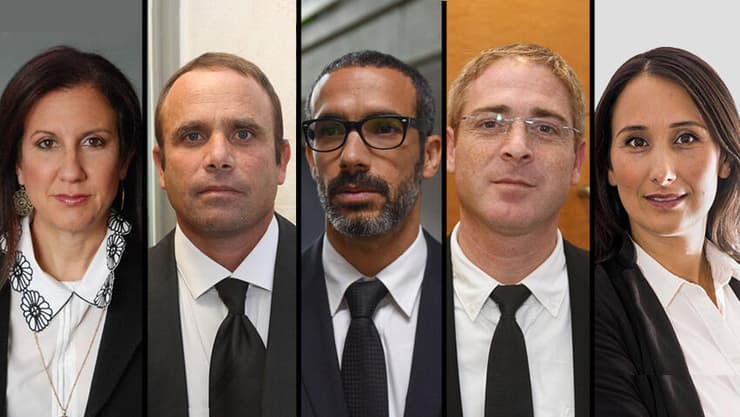 עורכי הדין שני מורן, יהלי שפרלינג, שחר חצרוני, דורון נוי ושילה ענבר
