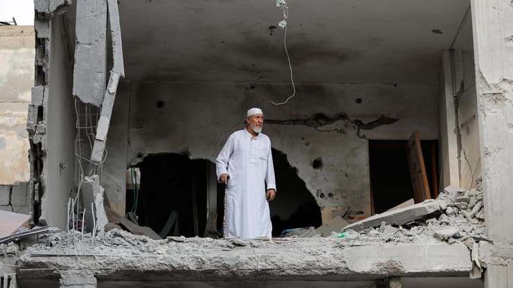 הריסות הבניין בו חוסל חאלד מנסור מהג'יהאד האיסלאמי שחוסל בתקיפת צה"ל 