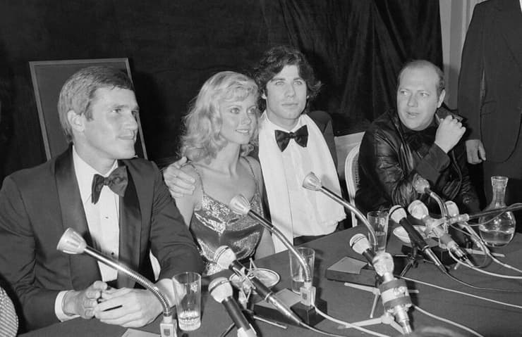 אוליביה ניוטון ג'ון וג'ון טרבולטה בקידום לקראת יציאת הסרט "גריז" ב-1978